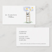 Whimsical Panda Bear Chilcare Business Card Visitenkarte (Vorne/Hinten)