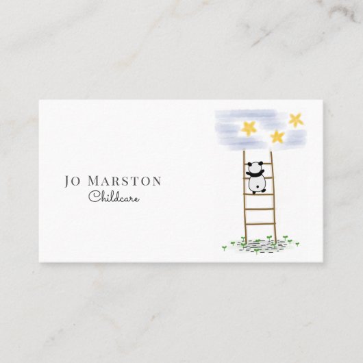 Whimsical Panda Bear Chilcare Business Card Visitenkarte (Vorderseite)