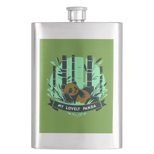 Whimsical Panda Geschenke: Adorable Designs & Artw Flachmann (Vorderseite)