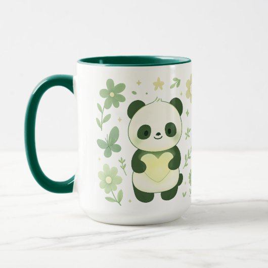    Whimsical Panda Heart Ceramic Mug Tasse (Links)