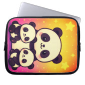 Whimsical Panda Trio in Gradient Dreamscape Laptopschutzhülle (Vorderseite)