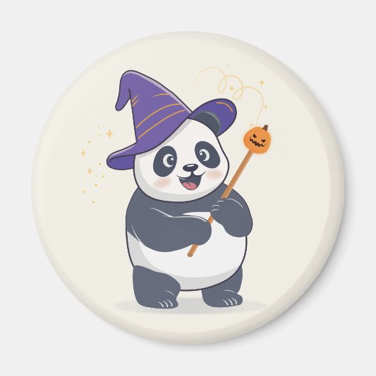 Whimsical Panda Wizard with Magic Hat Magnet (Vorne)