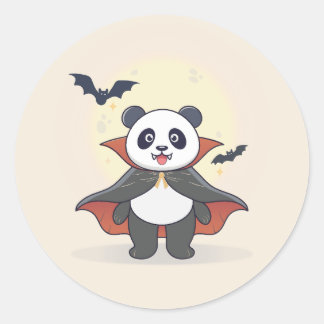 Whimsical Panda Wizard with Magic Hat Runder Aufkleber
