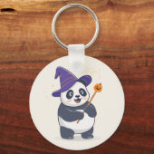 Whimsical Panda Wizard with Magic Hat Schlüsselanhänger (Vorderseite)