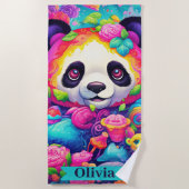 Whimsical Panda Wonderland Strandtuch (Vorderseite)