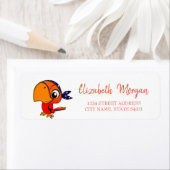 Whimsical , Papagei , White Address Label (Insitu)