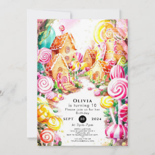 Whimsical Paradise Candyland Birthday Einladung