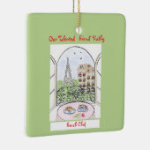 Whimsical Paris and Eiffel Tower French Chef Keramikornament (Rechts)