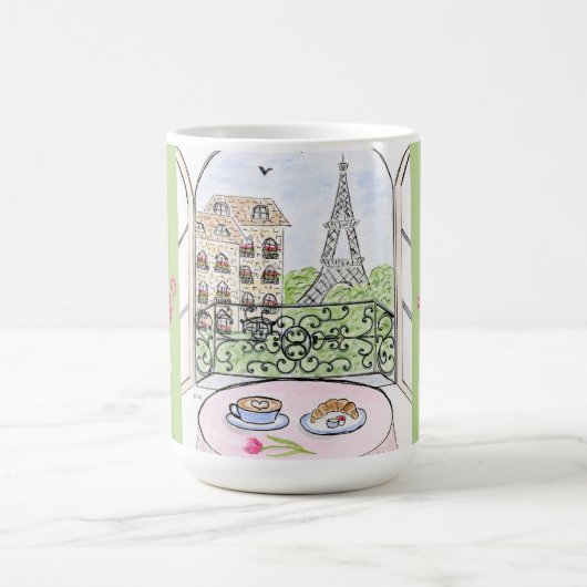 Whimsical Paris and Eiffel Tower MAHJONG Kaffeetasse (Mittel)