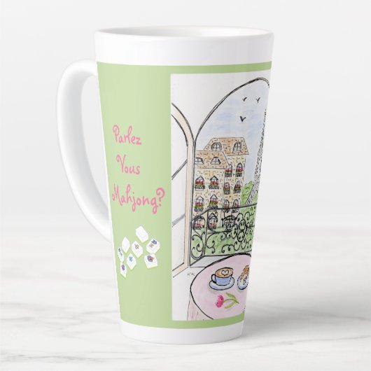 Whimsical Paris and Eiffel Tower MAHJONG Milchtasse (Linke Ecke)