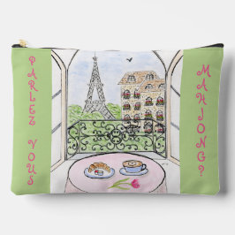 Whimsical Paris and Eiffel Tower MAHJONG Zubehörtasche