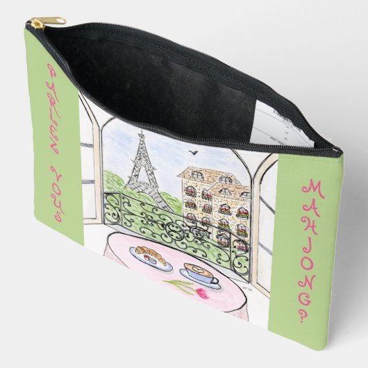Whimsical Paris and Eiffel Tower MAHJONG Zubehörtasche (Offen)