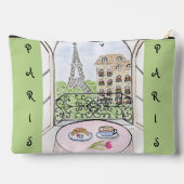 Whimsical Paris and Eiffel Tower MAHJONG Zubehörtasche (Rückseite)