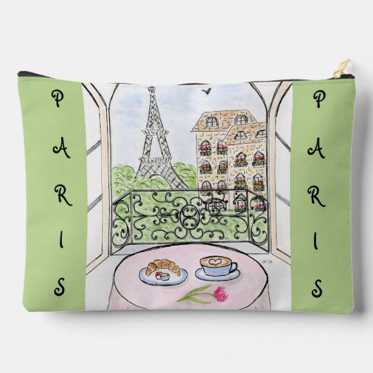 Whimsical Paris and Eiffel Tower MAHJONG Zubehörtasche (Rückseite)