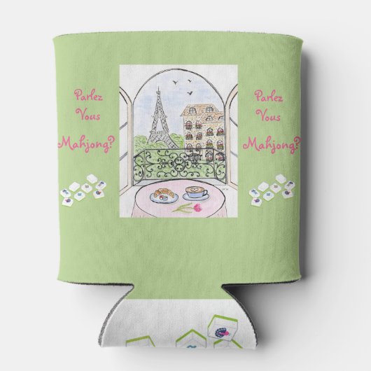 Whimsical Paris and Eiffel Tower Parley MAHJONG Dosenkühler (Rückseite)
