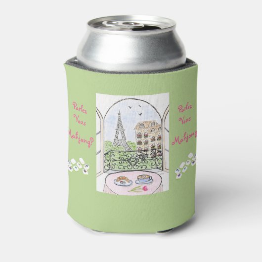 Whimsical Paris and Eiffel Tower Parley MAHJONG Dosenkühler (Kanne Rückseite)