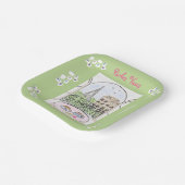 Whimsical Paris and Eiffel Tower Parley MAHJONG Pappteller (Gewinkelt)