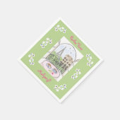 Whimsical Paris and Eiffel Tower Parley MAHJONG Serviette (Ecke)