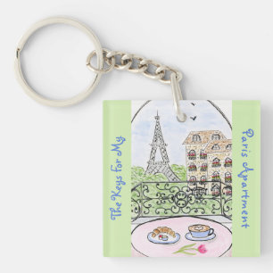 Whimsical PARIS APARTMENT KEYS Eiffelturm Schlüsselanhänger