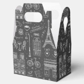 Whimsical Paris Doodles Pattern Geschenkschachtel (Geöffnet)