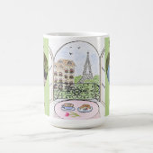 Whimsical Paris Eiffel Tower Bisou Kiss PHOTO Kaffeetasse (Mittel)