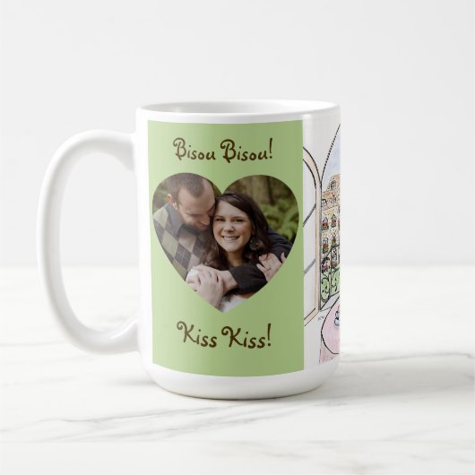 Whimsical Paris Eiffel Tower Bisou Kiss PHOTO Kaffeetasse (Links)