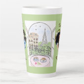 Whimsical Paris Eiffel Tower Bisou Kiss PHOTO Milchtasse (Vorderseite)
