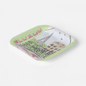 Whimsical Paris Eiffel Tower BRAUTPARTY Pappteller (Gewinkelt)