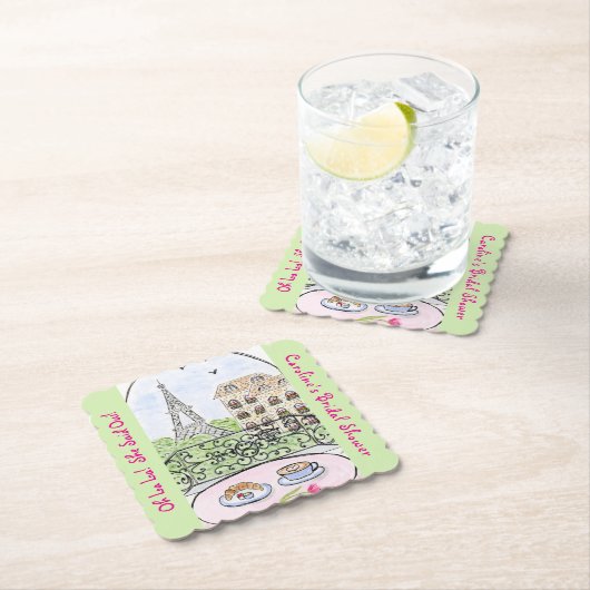 Whimsical Paris Eiffel Tower BRIDAL SHOWER  Untersetzer (Vor Ort)