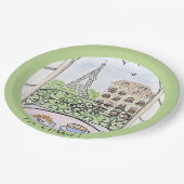 Whimsical Paris Eiffel Tower I Adore You! Round Pappteller (Schrägansicht)