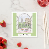 Whimsical Paris Eiffel Tower I Adore You! Serviette (Beispiel)