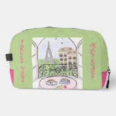 Whimsical Paris Eiffel Tower MAHJONG Zip Tile Bag Waschbeutel (Vorderseite)