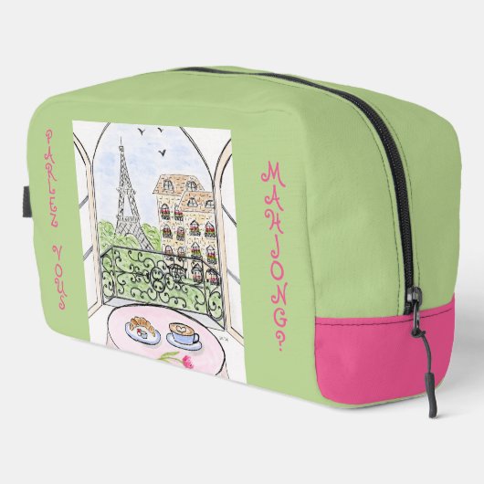 Whimsical Paris Eiffel Tower MAHJONG Zip Tile Bag Waschbeutel (Rechte Ecke)