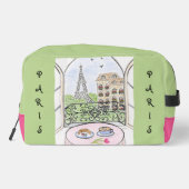 Whimsical Paris Eiffel Tower MAHJONG Zip Tile Bag Waschbeutel (Rückseite)