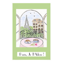Whimsical Paris Eiffel Tower PARIS JE T'ADORE