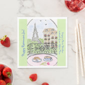 Whimsical Paris Eiffel Tower RETIREMENT Name Serviette (Beispiel)