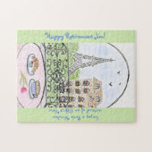 Whimsical Paris Eiffel Tower RETIREMENT Puzzle (Horizontal)