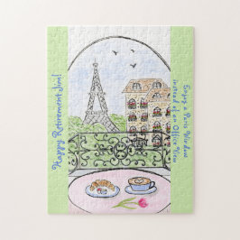 Whimsical Paris Eiffel Tower RETIREMENT Puzzle