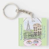 Whimsical Paris Eiffel Tower RETIREMENT Schlüsselanhänger (Vorderseite)