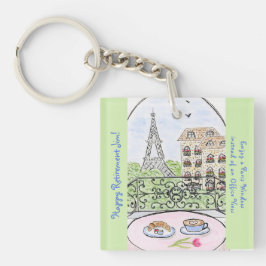 Whimsical Paris Eiffel Tower RETIREMENT Schlüsselanhänger