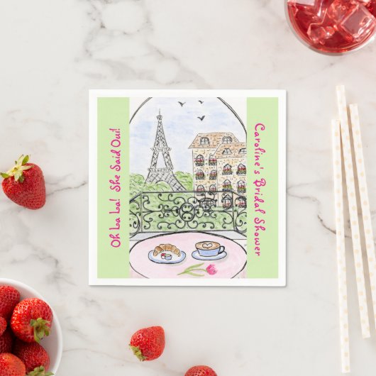 Whimsical Paris Eiffelturm BRIDAL SHOWER Serviette (Beispiel)