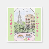 Whimsical Paris Eiffelturm BRIDAL SHOWER Serviette (Vorderseite)