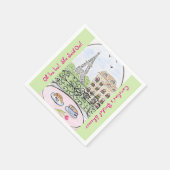 Whimsical Paris Eiffelturm BRIDAL SHOWER Serviette (Ecke)