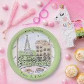 Whimsical Paris Eiffelturm Ich liebe Dich! Bon Pappteller (Party)