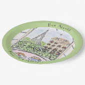 Whimsical Paris Eiffelturm Ich liebe Dich! Bon Pappteller (Schrägansicht)