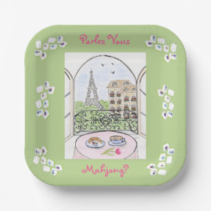 Whimsical Paris und Eiffel Tower Besprechung MAHJO Pappteller