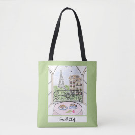 Whimsical Paris und Eiffelturm Französischer Koch Tasche