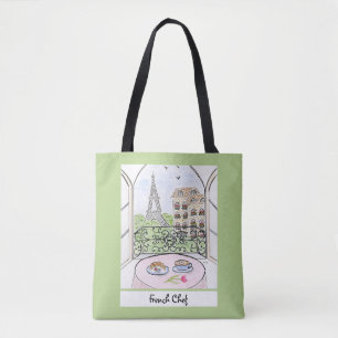Whimsical Paris und Eiffelturm Französischer Koch Tasche