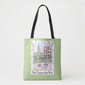 Whimsical Paris und Eiffelturm immer PARIS Tasche (Vorderseite)