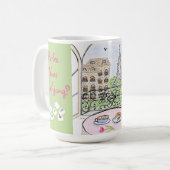 Whimsical Paris und Eiffelturm MAHJONG Kaffeetasse (Vorderseite Links)